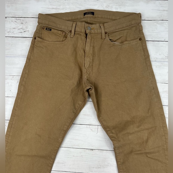 Polo Ralph Lauren Men’s Khaki Slim Straight Size 33x32 Denim Jeans - Picture 3 of 15